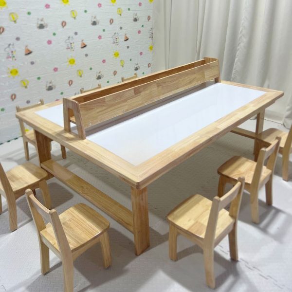 "White Timber Children Computer Desk with Shelf and Hutch"