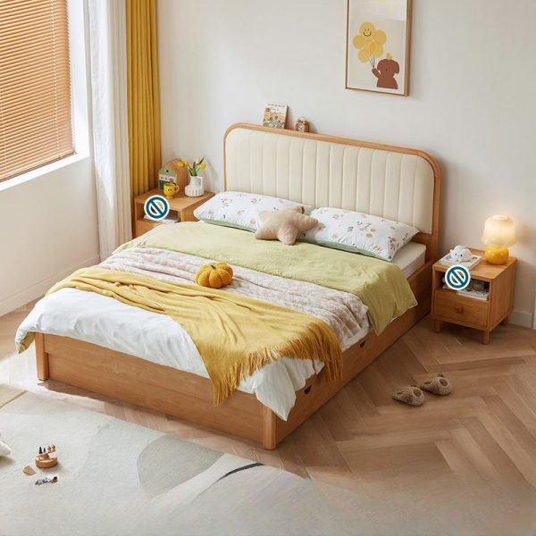 "Unfinished Solid+composite Wood Standard Kids Bed with 3 Drawers, Panel Headboard, Sponge Filled & Coir Mattress Underbed"
