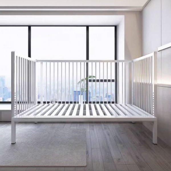 "Casual Metal Standard Children Bed for Gender Neutral with Detachable Guardrails"