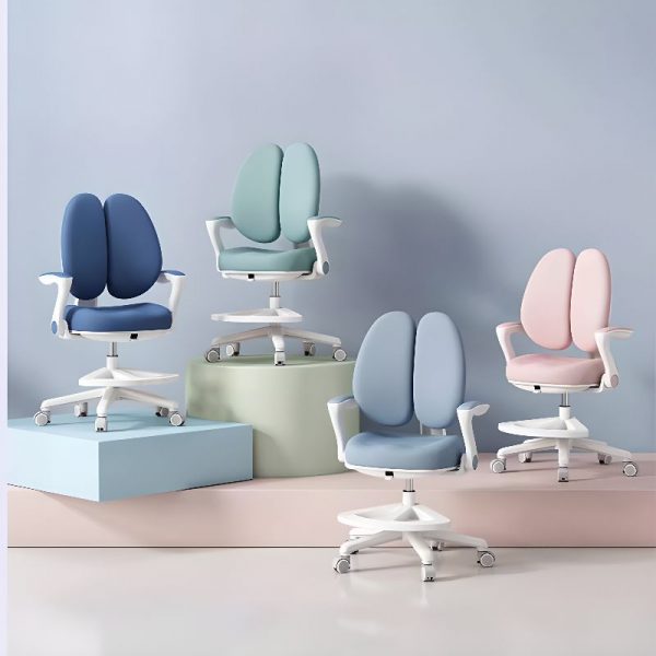 "Ergonomic Adjustable Height Stain-Resistant Upholstered Chair(s) With Arms, Lockable Casters and Kids Chair"
