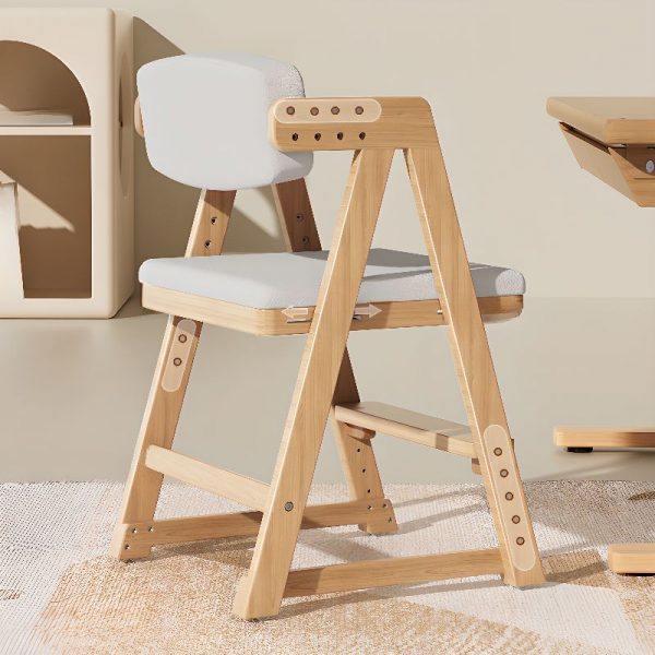 "Adjustable Height Ergonomic Rubberwood Children's Chair With Arms and Upholstered Chair(s)"