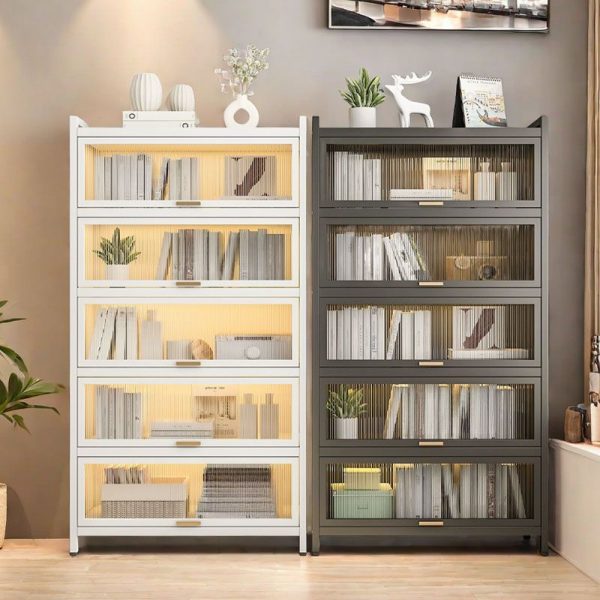 "Unfixed Alloy Scratch-proofed Standard Children's Bookshelf with Closed Back, 6 Shelves/5 Shelves/4 Shelves and 5 Doors/4 Doors/3 Doors"