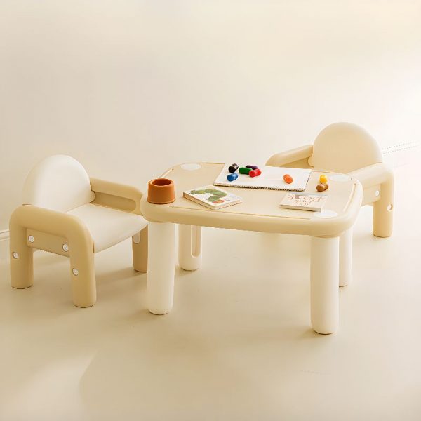 "Water-resistant Polymer Compound Brown Kids Computer Desk with Chair"