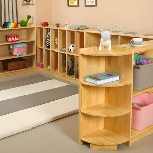 "Casual Wood Unfixed Scratch-defiant Standard Kids Bookshelf in Unfinished Color with 4 Shelves/3 Shelves and Open Back"